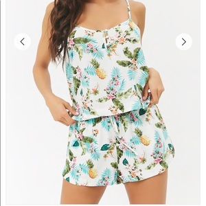 Tropical Cami & Shorts Pajama Set